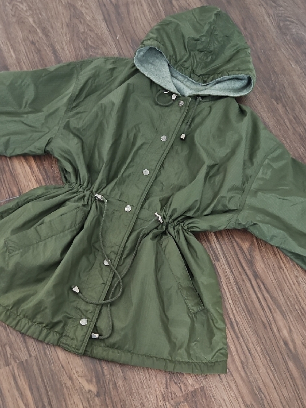 Vintage Basic Editions Olive Reversible Hooded Utility Jacket Women's XL